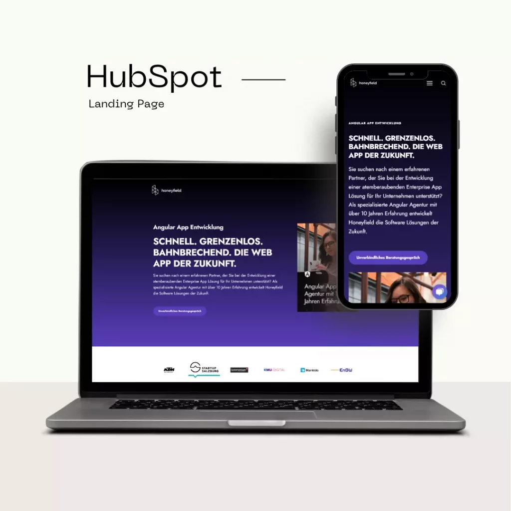 Hubspot Landingpage für Honeyfield