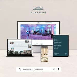 Website für den Kursalon Wien, eine Marke der SHI Group
