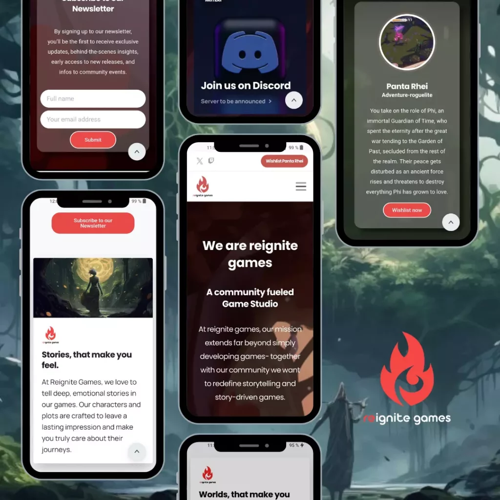 Website für reignite games
